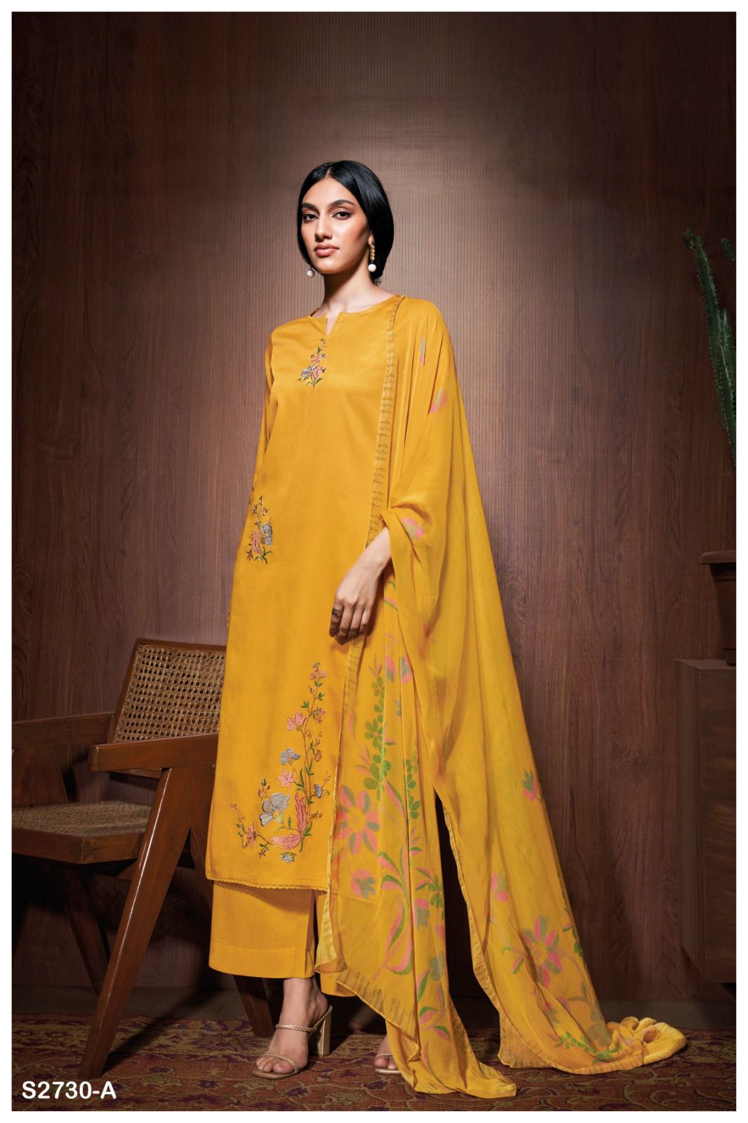 Aashi 2730 By Ganga Embroidery Premium Cotton Silk Dress Material Wholesale Price In Surat